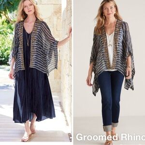 Soft Surroundings Midas Cardi Striped Kimono Topper Size PL/PXL